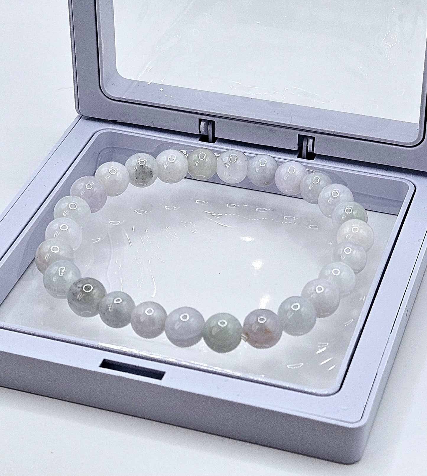 Icey Burmese Jadeite 8mm Bead Bracelet - Stone of Heaven