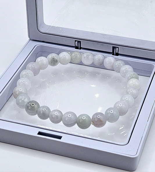 Icey Burmese Jadeite 8mm Bead Bracelet - Stone of Heaven