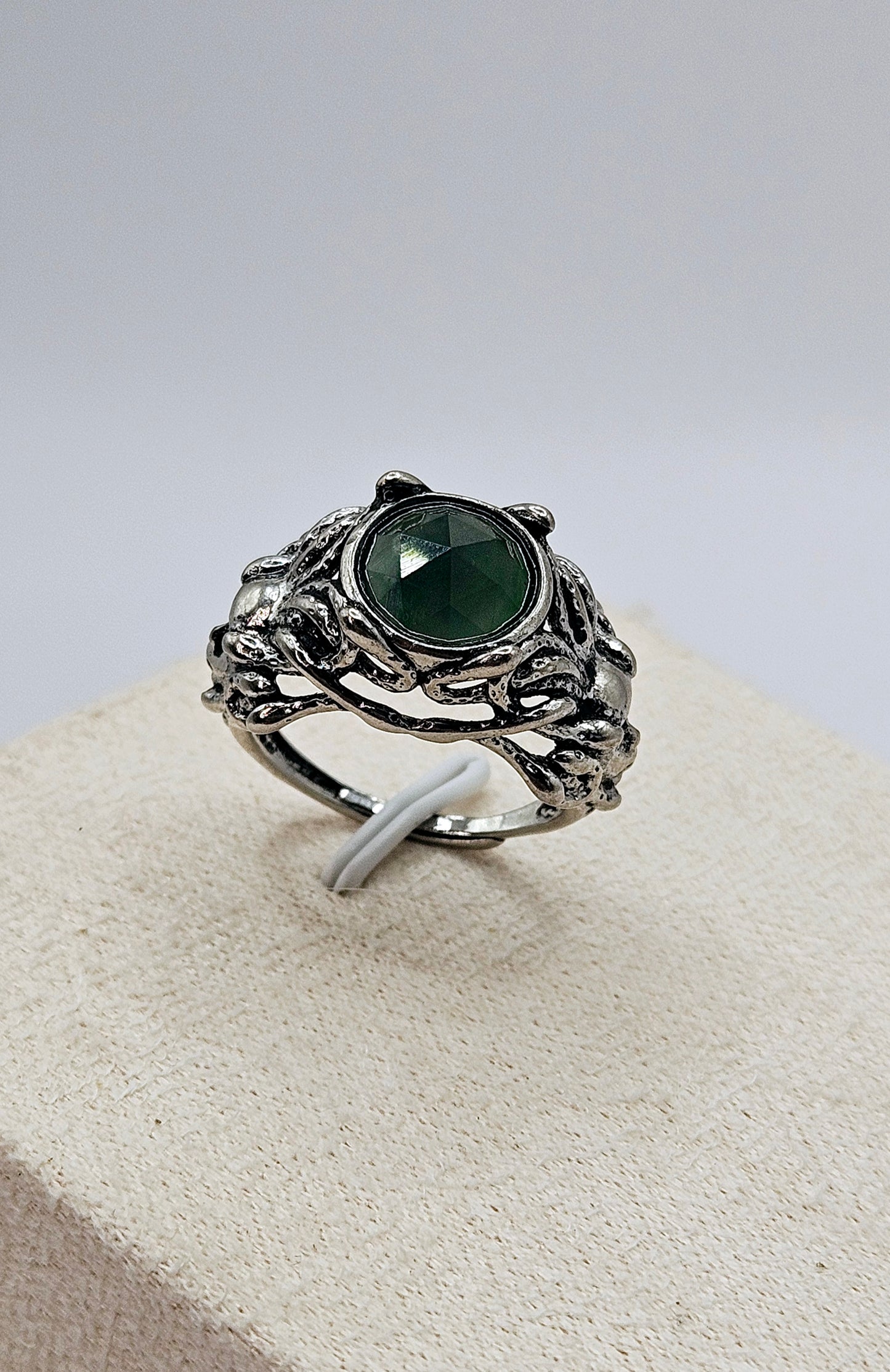 🐍✨ MEDUSA RING WITH BLUE WATER JADE | Adjustable Copper & Silver Coat | Mystical Protection Jewelry