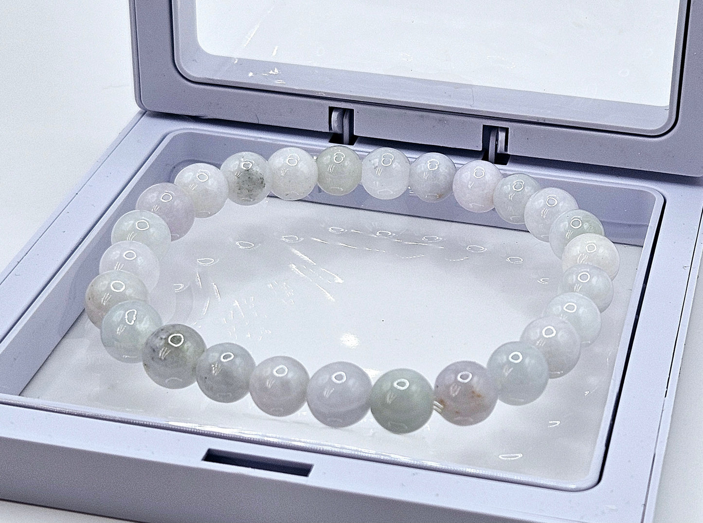 Icey Burmese Jadeite 8mm Bead Bracelet - Stone of Heaven